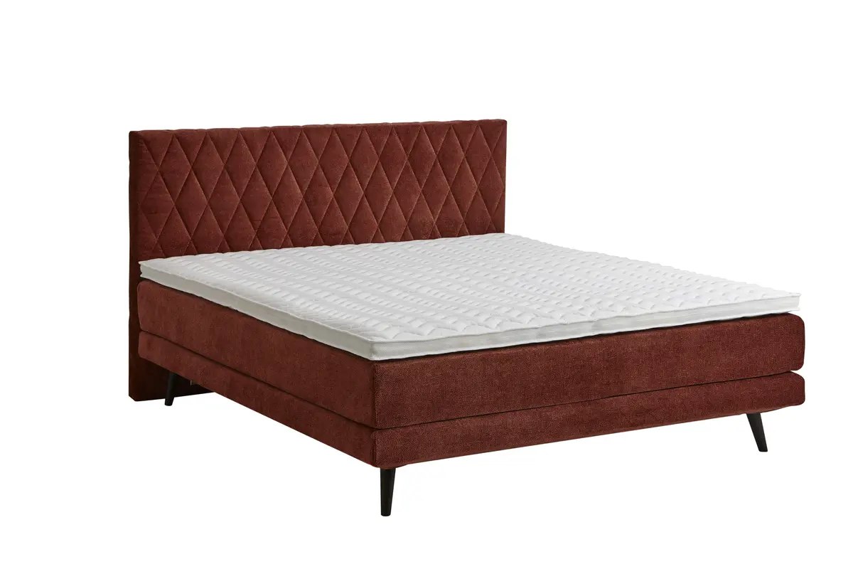Boxspringbett Valencia - Liegefläche ca. 180x200 cm, Stoff, Kupfer