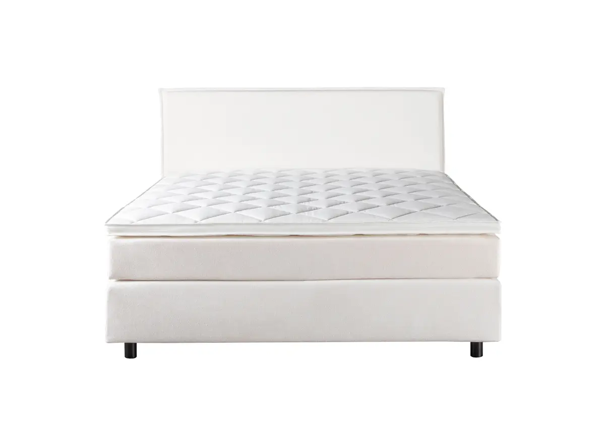 Boxspringbett Premium Line Board - Liegefläche ca. 180x200 cm, Stoff, Weiß