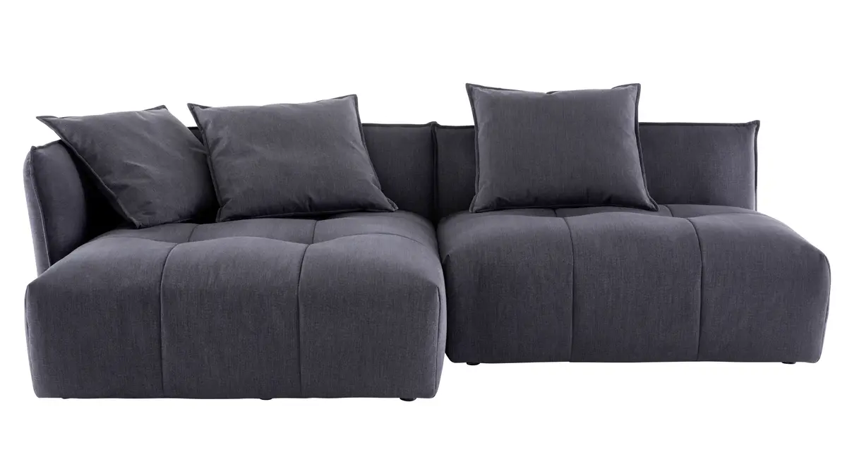 Ecksofa Palazzina - Longchair links, 1,5-Sitzer, Stoff, Dunkelgrau