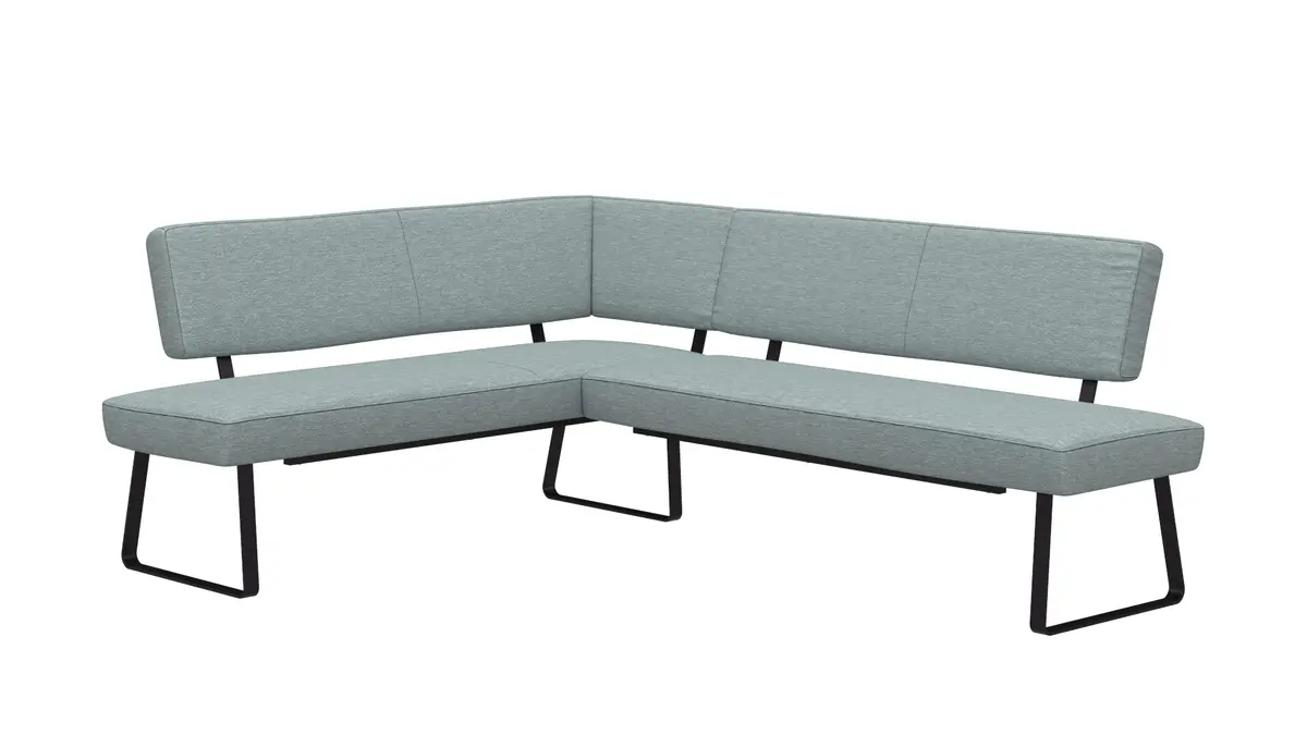 Eckbank Carmelo - Breite ca. 169x215 cm, Velour, Hellblau