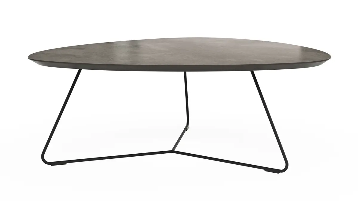 Couchtisch Fano - LBH ca. 87x78x33 cm, HPL Laminat, Graubraun