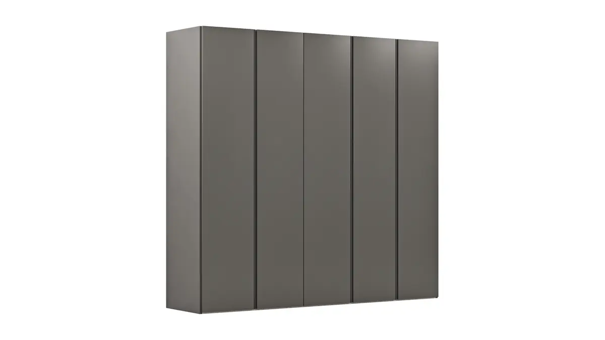 Drehtürenschrank Loretto - B ca. 254 cm, Melamin matt, Anthrazit