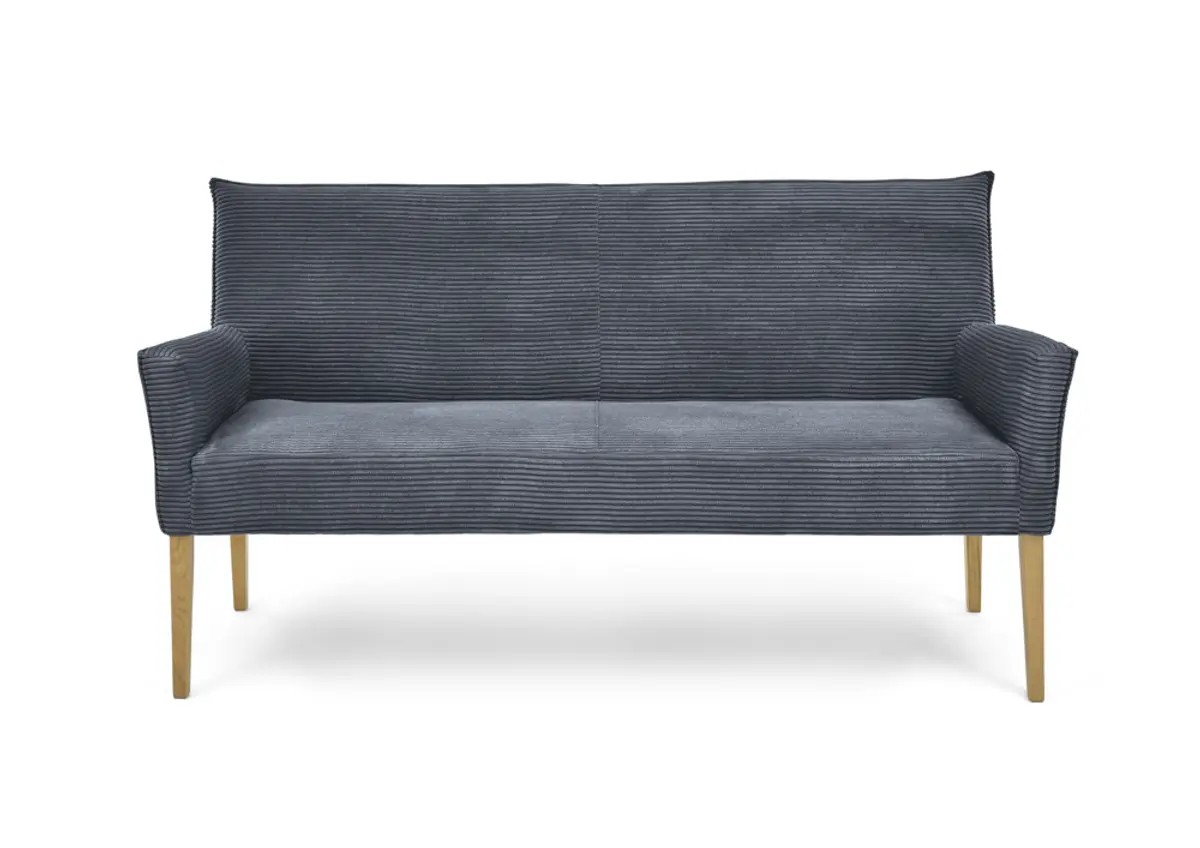  Polsterbank SITTING TOGETHER_K- Stoff, Dunkelgrau, Eiche Natur