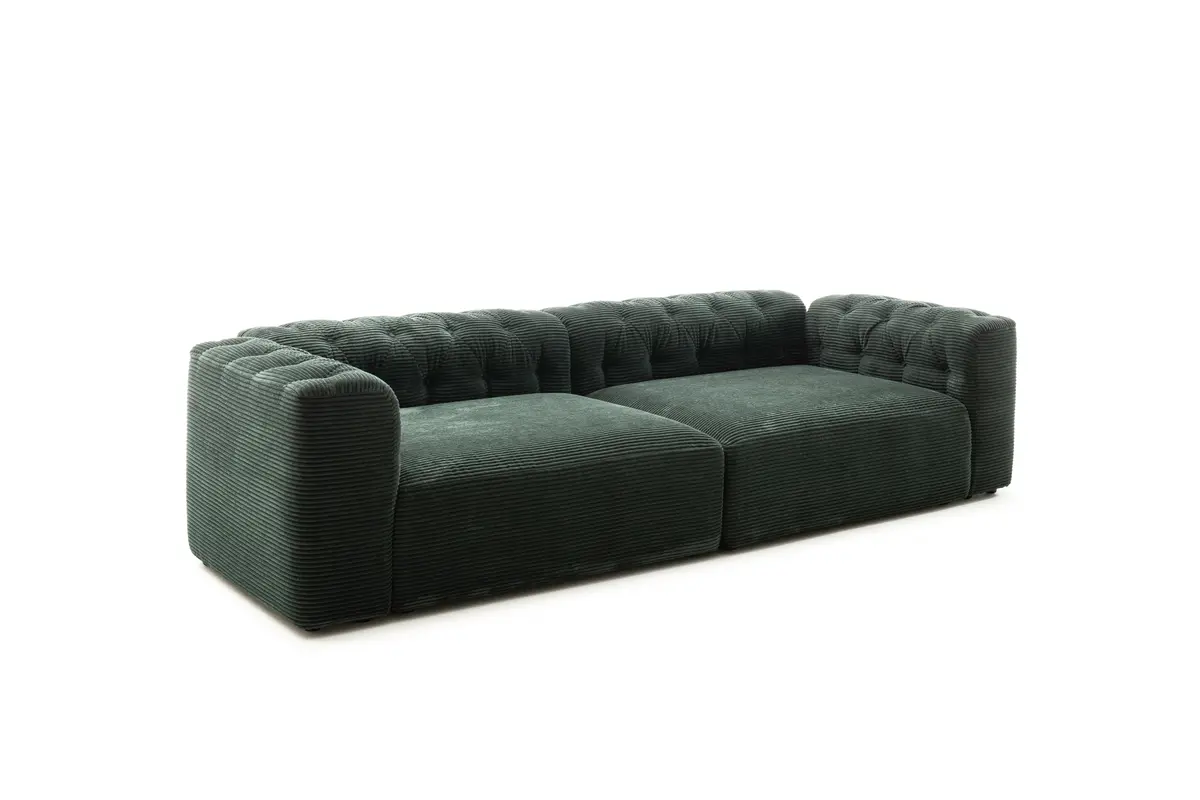 Sofa - 2-Sitzer, Stoff, Grün