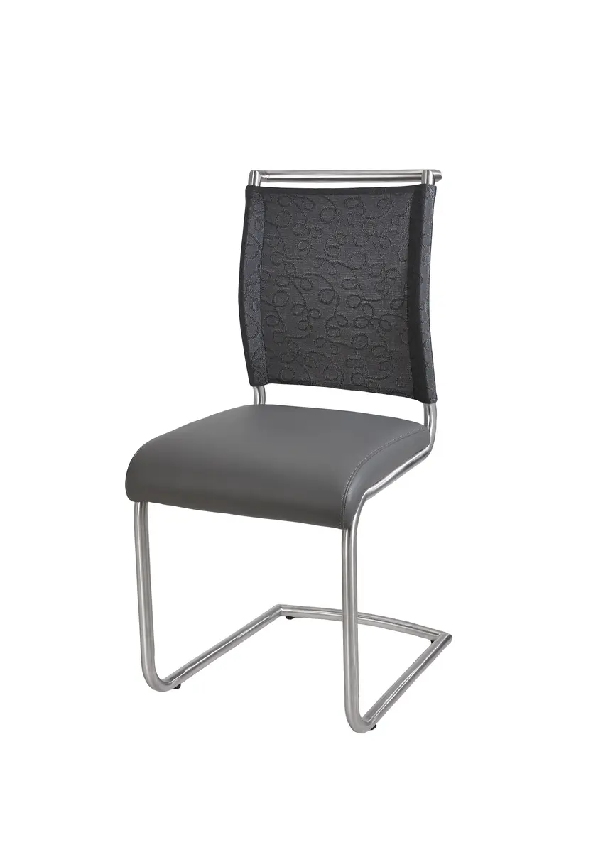 Freischwinger - Kunstleder, Grau, Kunstfaser, Grau