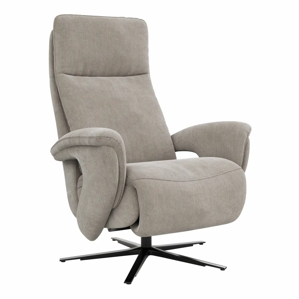 Sessel Tulsa Relax - Größe L, inkl. Kopf-/Fußteil/Rückenlehne verstellbar, Stoff, Graubeige