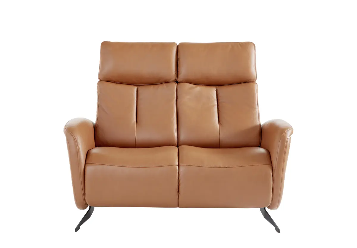 Sofa Sitz.Konzept Sofa - 2-Sitzer inkl. Relaxfunktion (motorisch) und Kopfteilverstellung, Leder, Cognac