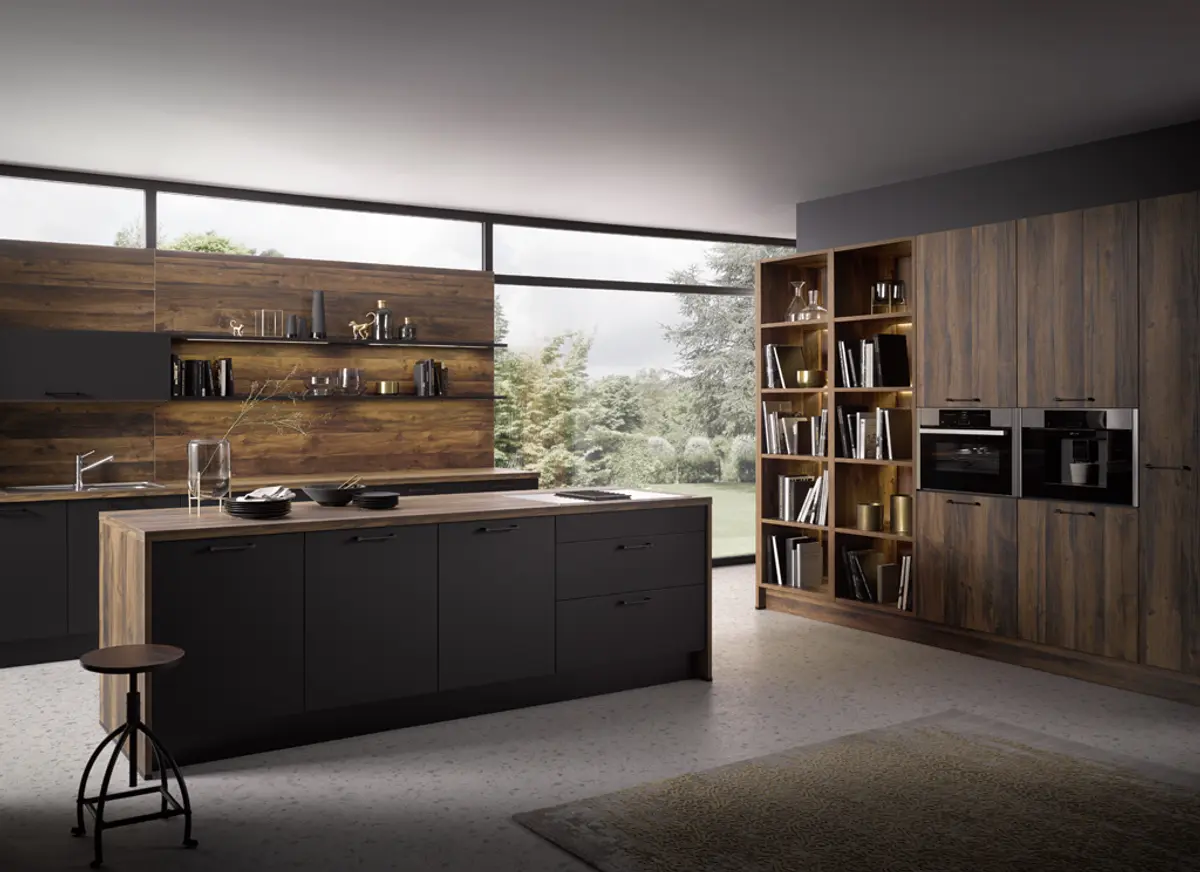 Inselküche 53.190 CO 2 519, Onyxschwarz matt