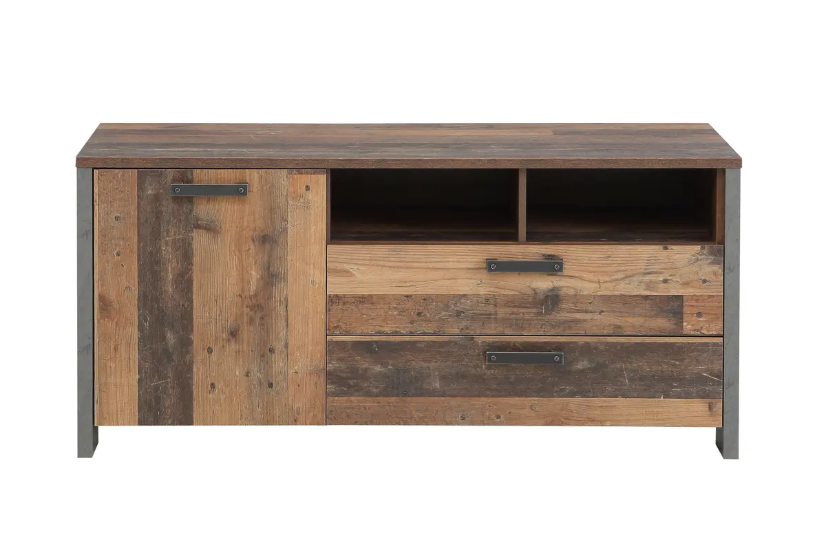 TV-Unterschrank FEA - Old-Wood Vintage Dekor, Betonoptik