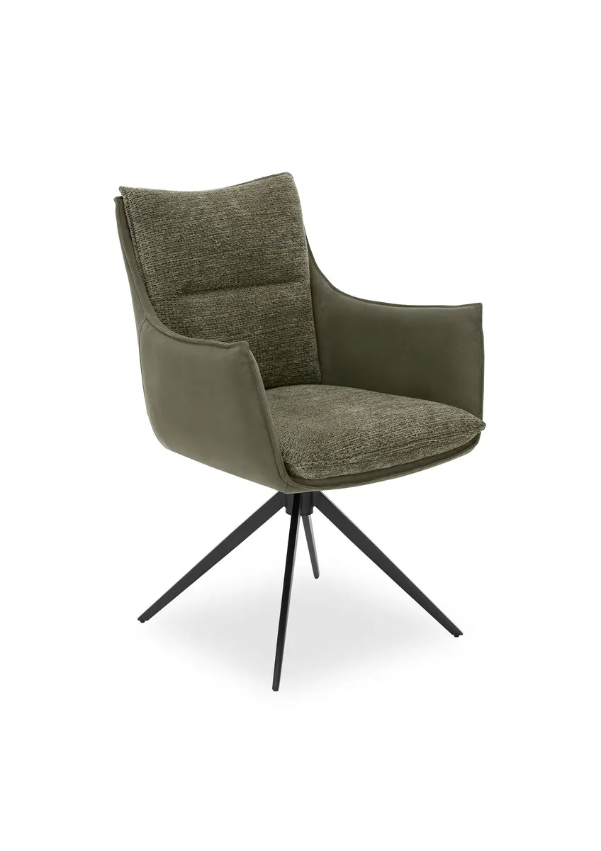 Armlehnstuhl MANDY - drehbar, Stoff, Grün