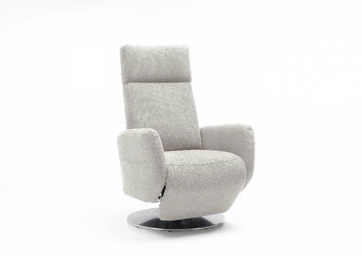 Relaxsessel - Relaxfunktion (manuell), Chenilleflachgewebe, Hellgrau