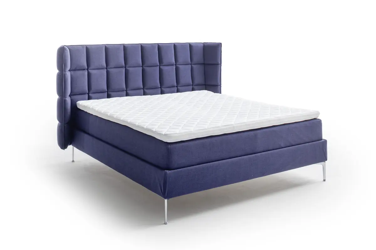 Polsterbett Samu 3 - Liegefläche 180x200cm, Stoff, Dunkelblau