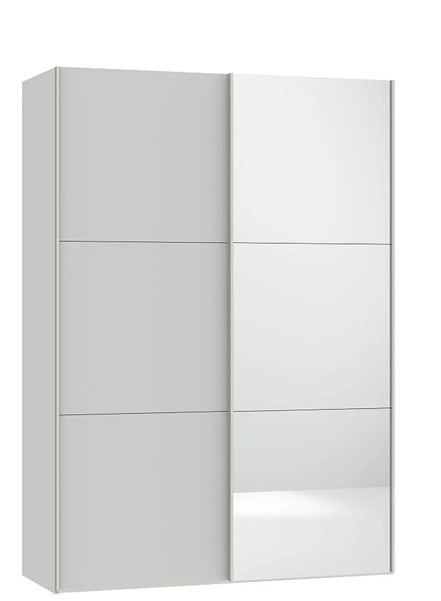 Schwebetürenschrank JOIN IT- B ca. 152 cm., Hellgrau, Matt, Spiegel