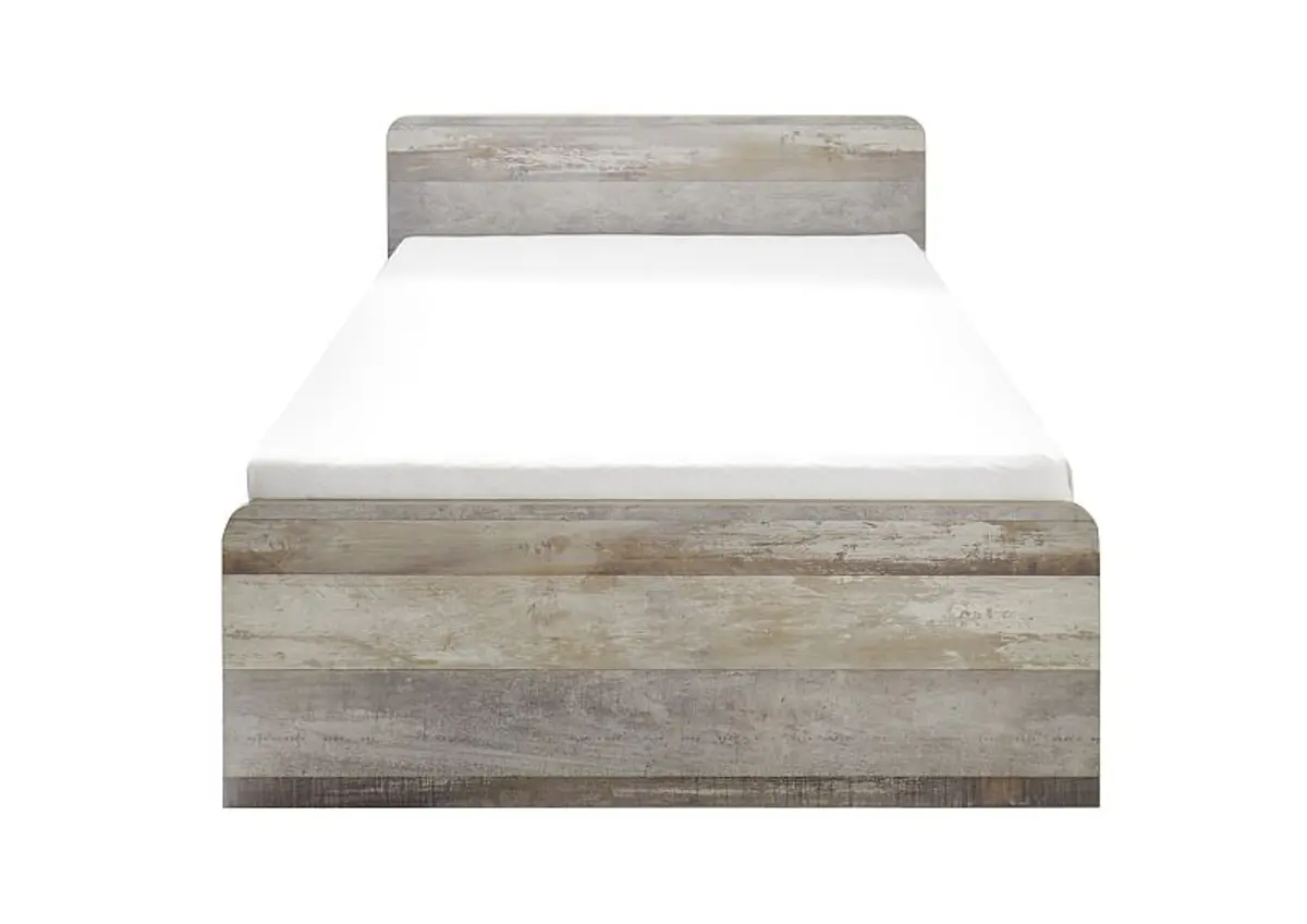Bettgestell- Liegefläche ca. 140x200 cm, Holz Dekor, Weiß