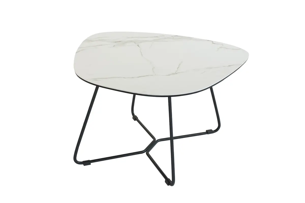 Couchtisch Pizzaro - LBH ca. 70x70x41cm, Keramik, Creme