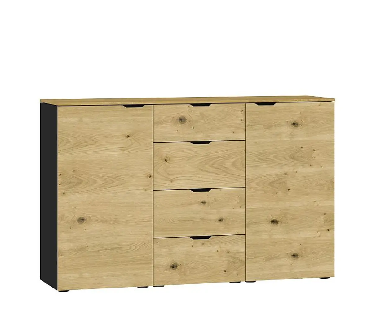 Kommode JOIN IT- Eiche Dekor, Schwarz