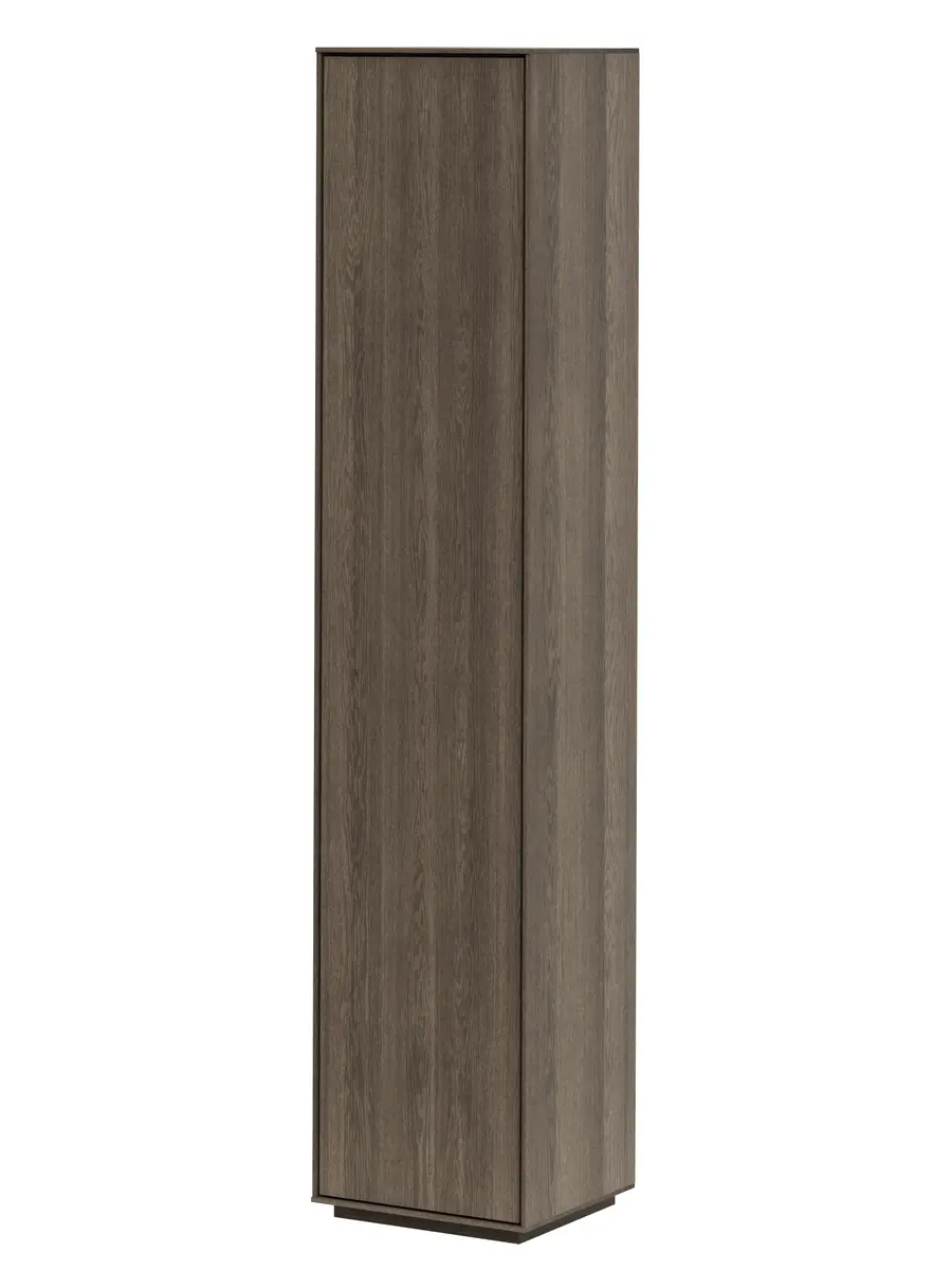 Vitrine Saratoga - links, Buche massiv, silbergrau geölt