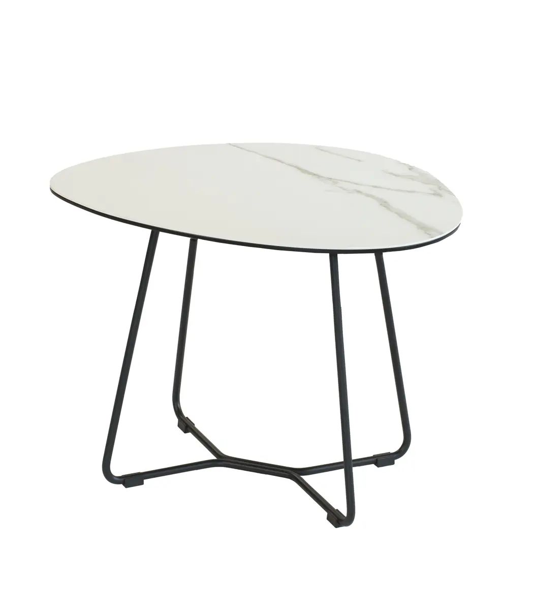 Beistelltisch Pizzaro - LBH ca. 60x45x44 cm, Keramik, Creme