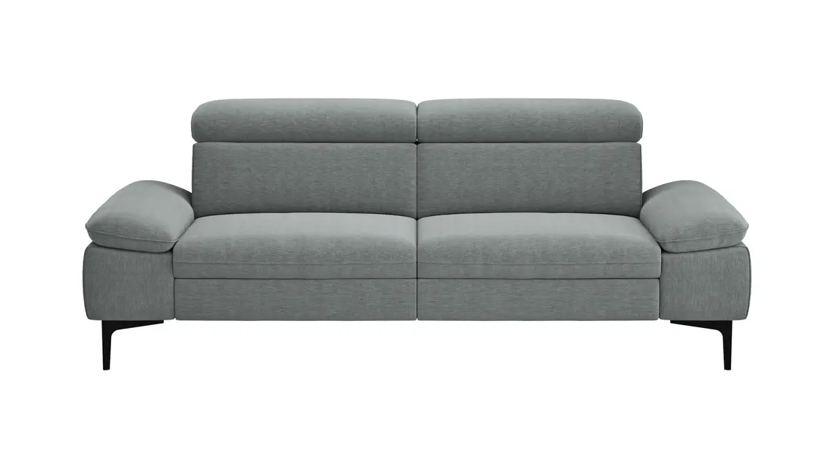 Sofa Felipa - 3-Sitzer inkl. Kopfteil verstellbar, Stoff, Grau
