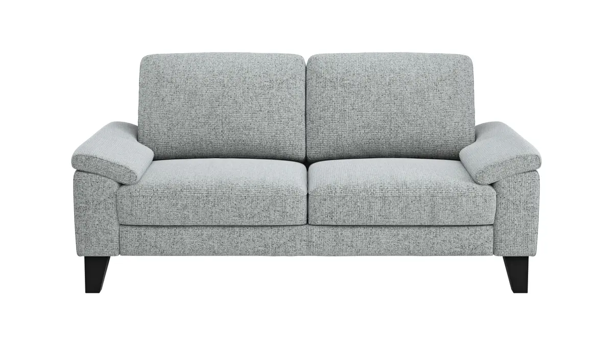 Sofa Oviedo - 2-Sitzer, keine Funktionen, Flachgewebe, Hellgrau