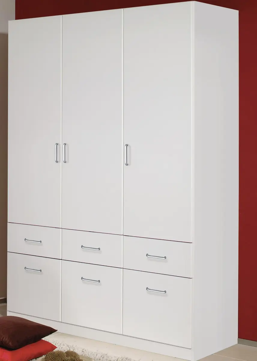 Drehtürenschrank- B ca. 136 cm, Weiß