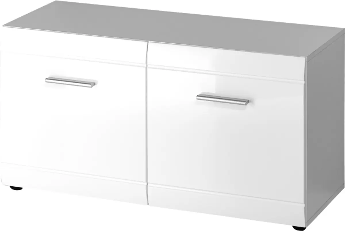 Schuhbank GALDO - Weiß, Hochglanz