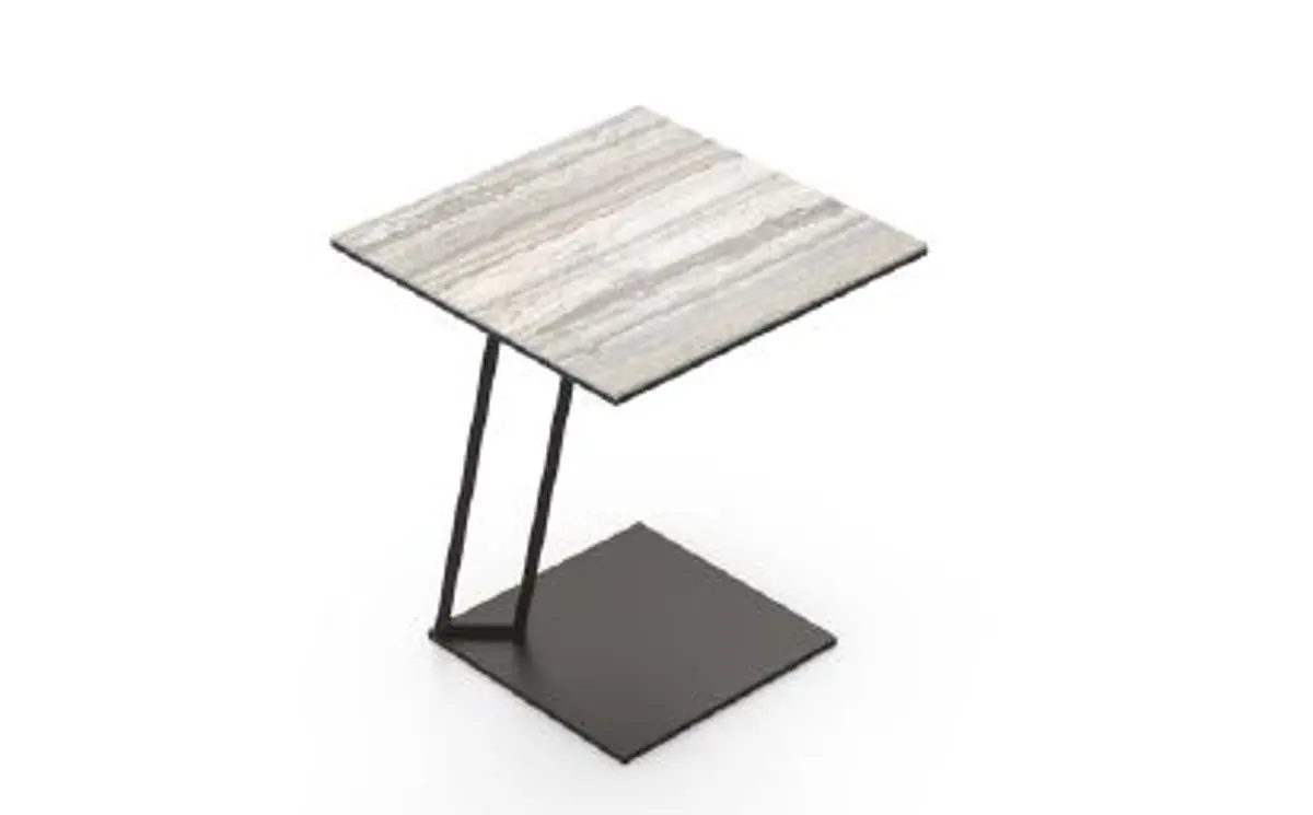 Beistelltisch Cena - LB ca. 45x45 cm, Keramik, Travertin