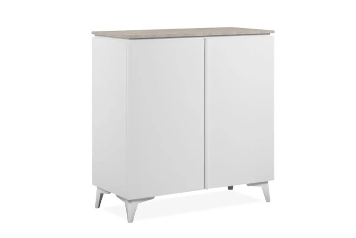 Kommode - B ca. 88 cm, Weiß, Sandstein Nachbildung