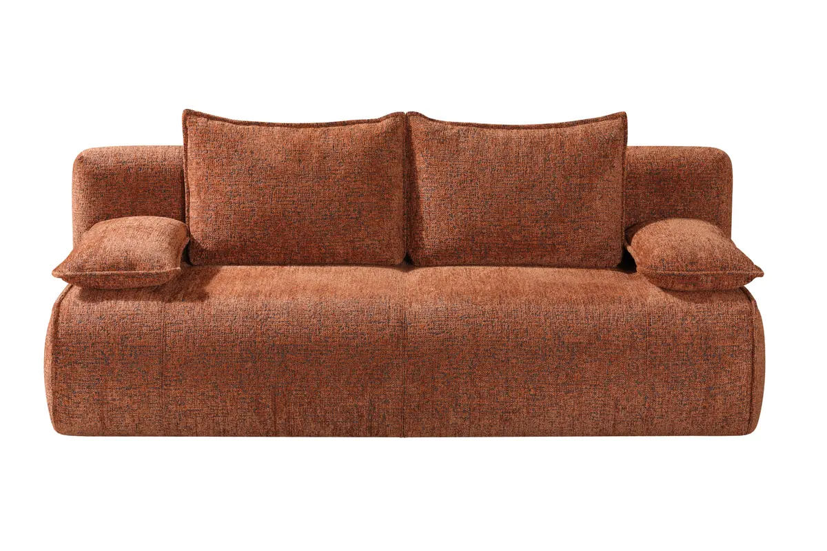 Querschläfer - Schlaffunktion mit Bettkasten, Stoff, Rotbraun