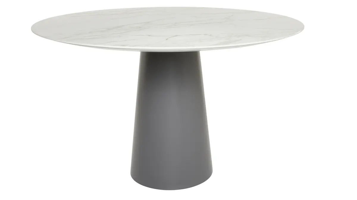 Esstisch Cono - LB 120x120 cm rund, Keramik, Weiß