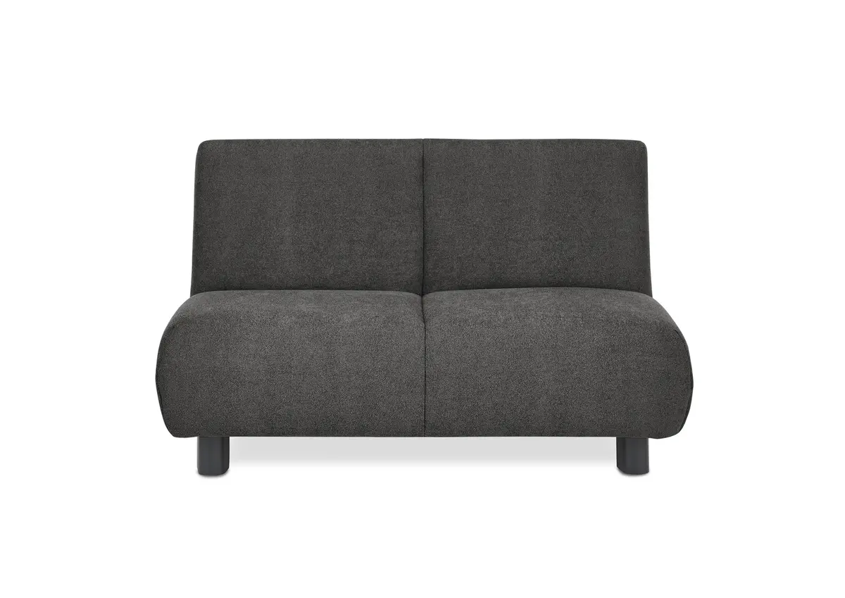 Faltsofa EBBY - 2-Sitzer ohne Armlehne, 140 cm inkl. Schlaffunktion/Relaxfunktion, Stoff, Dunkelgrau