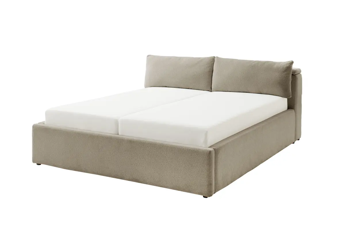 Polsterbett - Liegefläche ca. 180x200 cm, Stoff, Beige