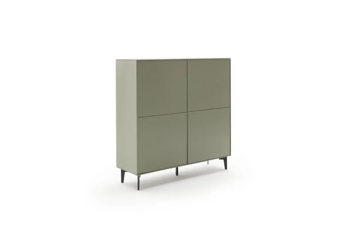 Highboard Casello - BHT ca. 120x127x37 cm, Lack Matt, Olivgrün