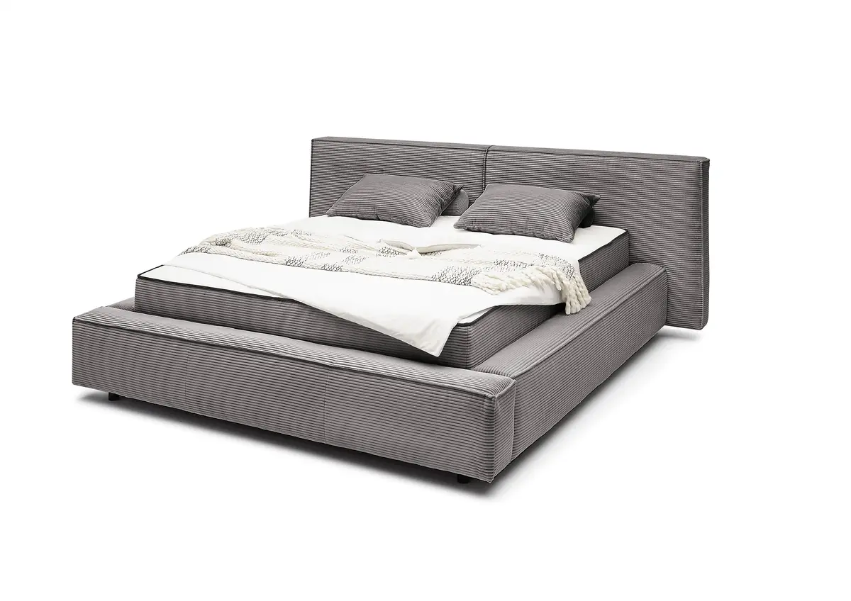 Polsterbett- Liegefläche ca. 180x200 cm, Stoff, Ash, inkl. Matratze
