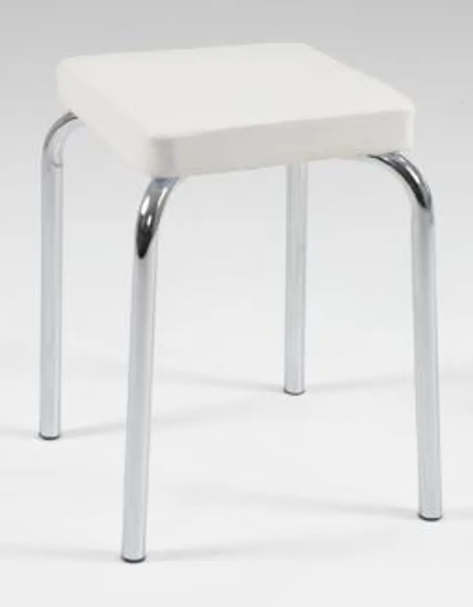 Hocker - Kunstleder, Weiß