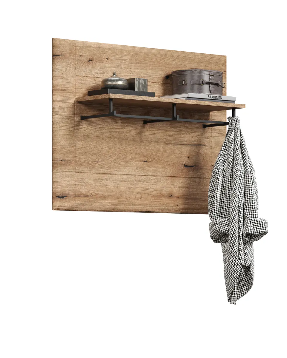 Garderobenpaneel - B ca. 91 cm, Eiche Evoke Nachbildung