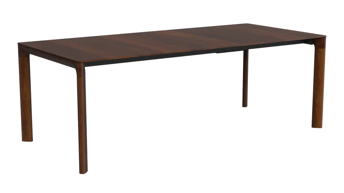 Esstisch 3400 - ausziehbar, LB ca. 220x100 cm, Astiger Nussbaum massiv