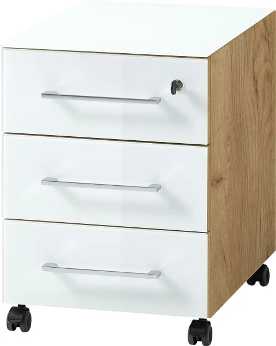 Rollcontainer GWEN - B/H/T ca. 40x55x50 cm, Eiche Dekor