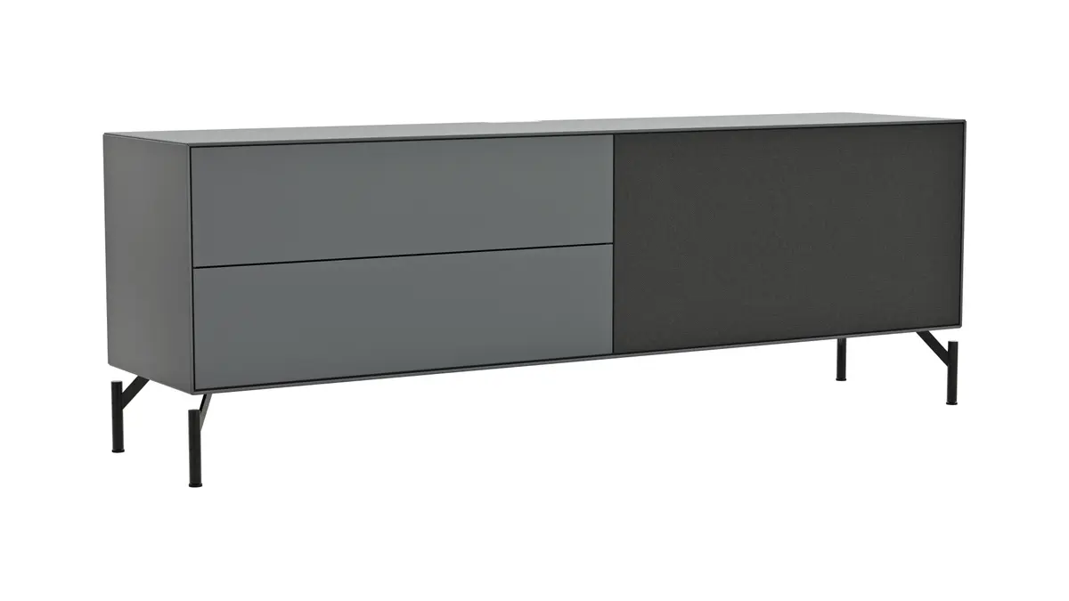 Lowboard Edge - B ca. 180 cm, Lack, Graphit