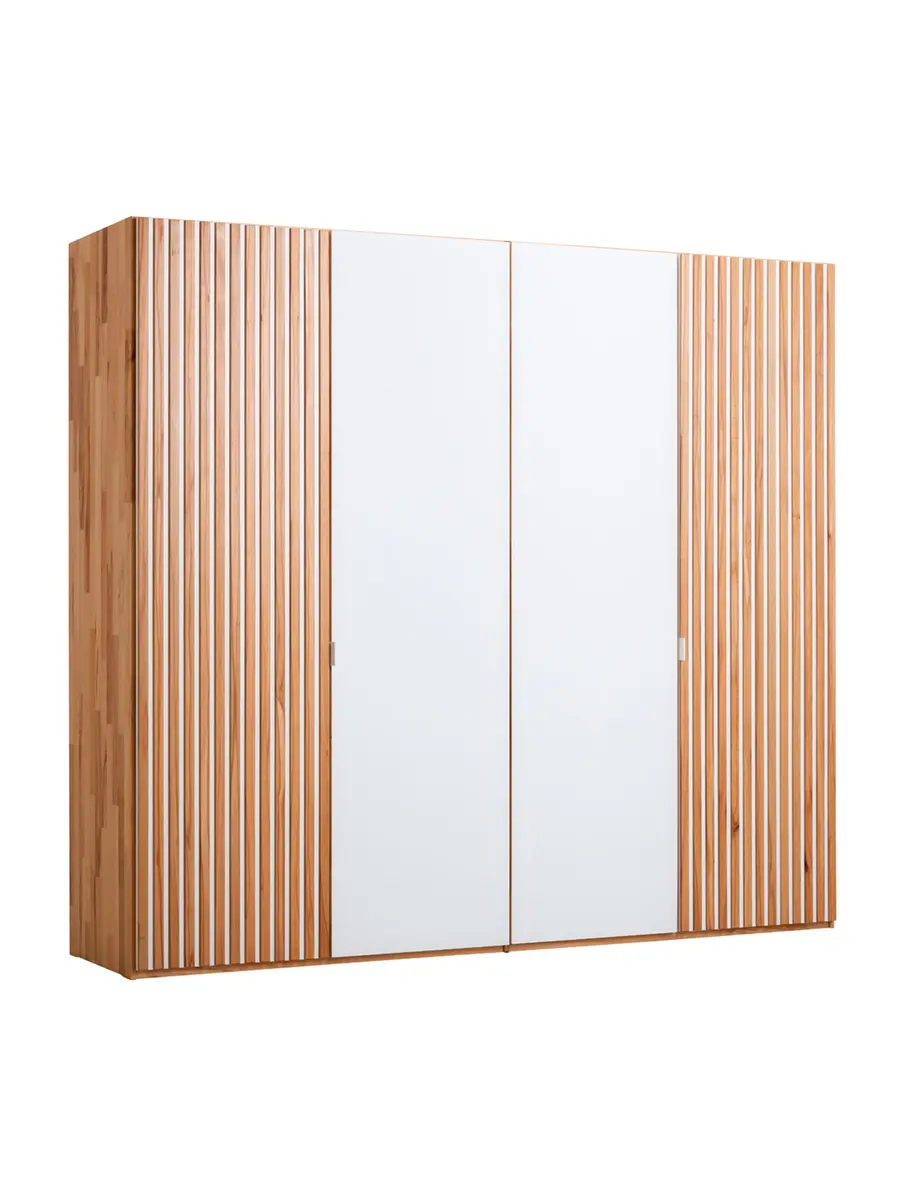 Drehtürenschrank Tigris - B. ca. 240 cm, Kernbuche massiv, geölt