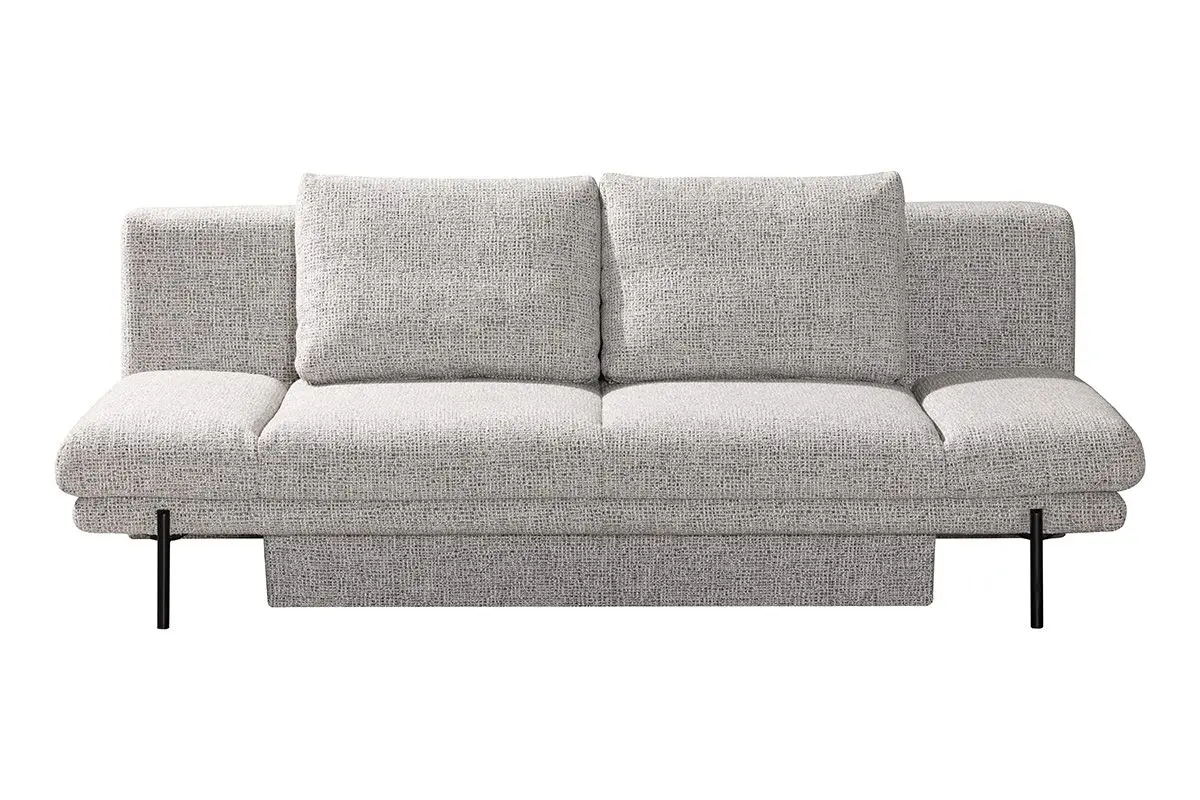  Querschläfer - Schlaffunktion mit Bettkasten, Stoff, Hellgrau