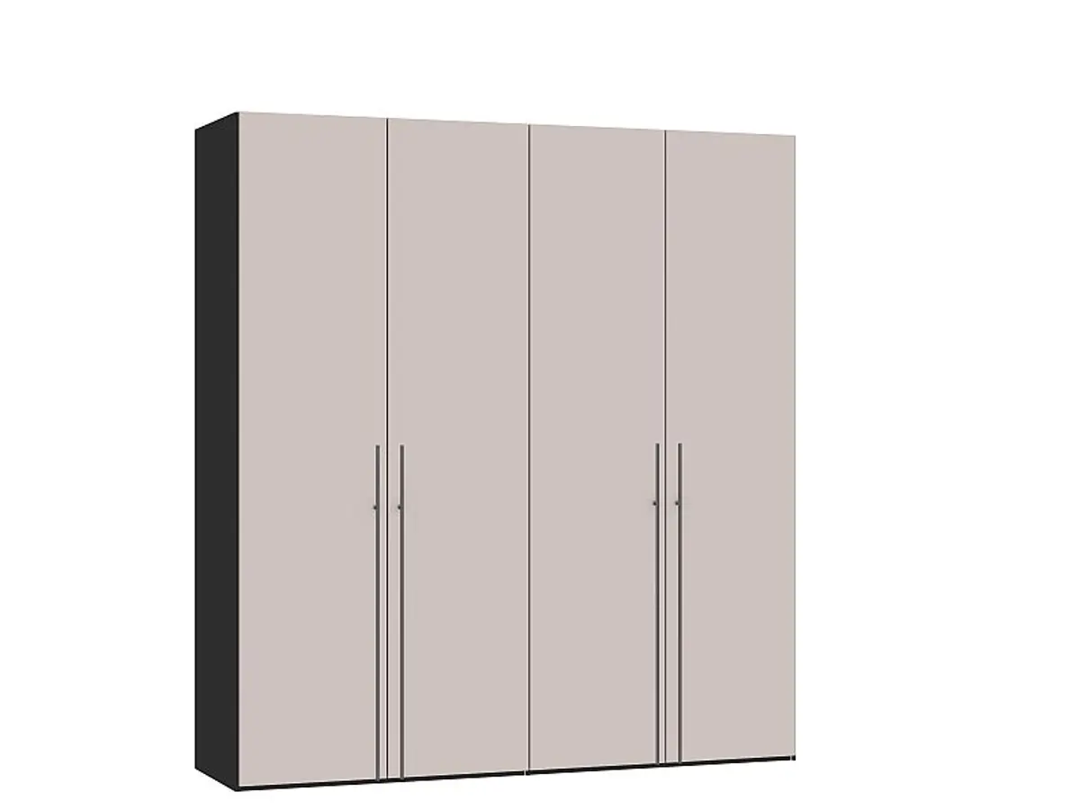 Drehtürenschrank JOIN IT- B ca. 202 cm., Schwarz, Glas, Rose