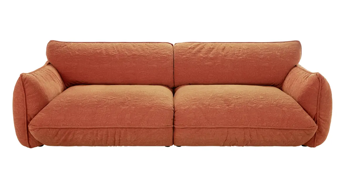 Sofa Fluffy - 4-Sitzer inkl. Rückenlehne verstellbar, Stoff, Kupfer