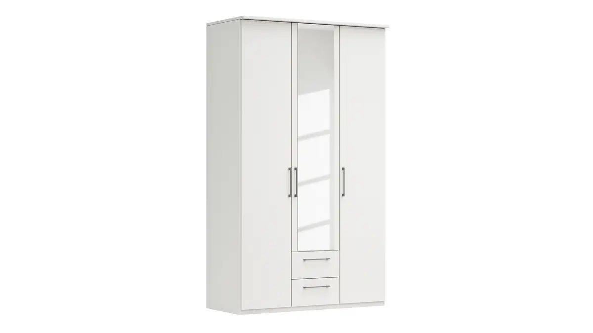 Drehtürenschrank Viana - B. ca. 136 cm, Lack, Weiß