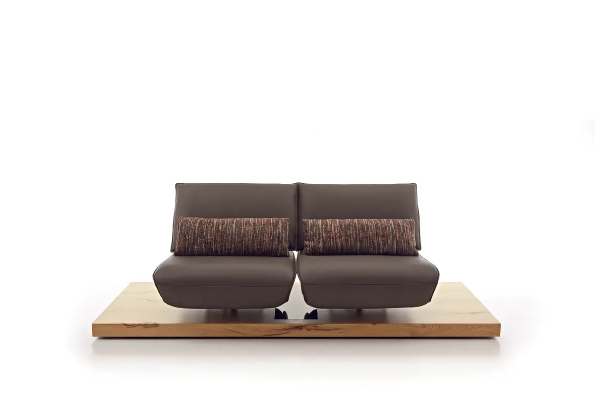 Sofa - 2-Sitzer, Relaxfunktion motorisch, Leder, Dunkelbraun