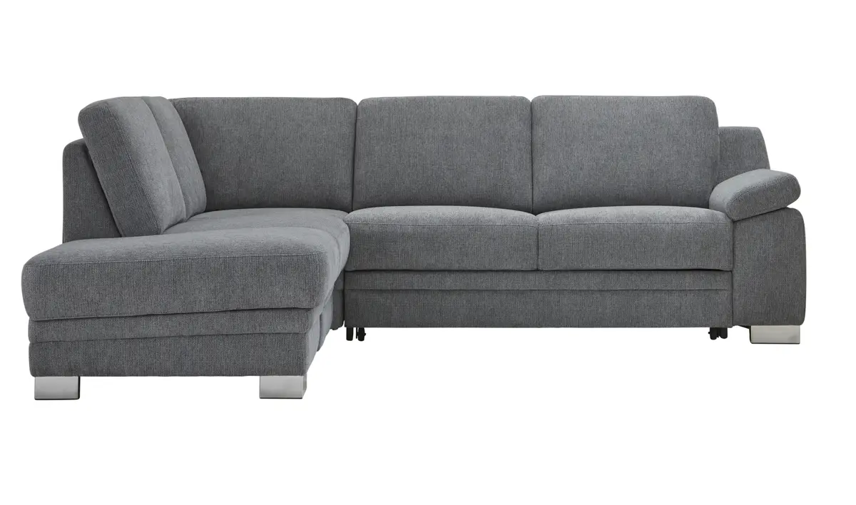 Ecksofa Tavira - Ecke links und 2,5-Sitzer rechts, Stoff, Grau