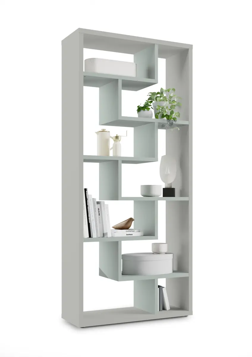 Raumteiler - B ca. 90 cm, Kreidegrau, Pinegrün