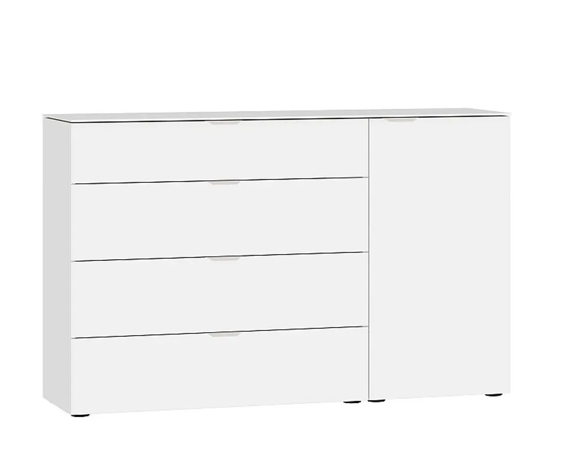 Kommode JOIN IT- Glas, Cremeweiß, Weiß