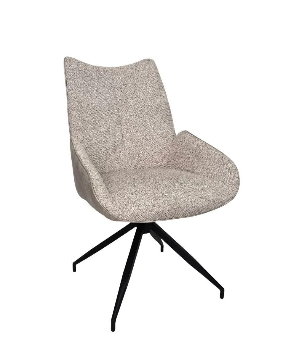 Stuhl MAUREEN - drehbar, Stoff, Creme