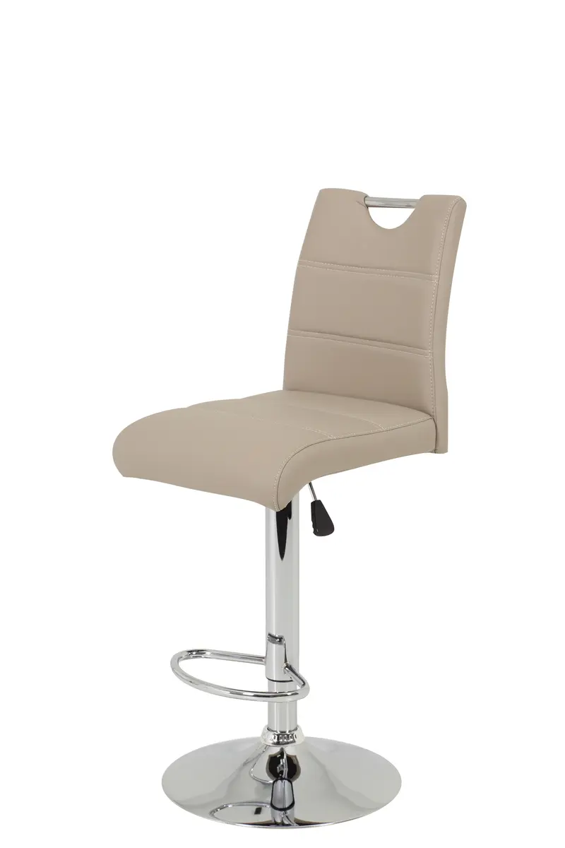 Barhocker - höhenverstellbar, Kunstleder, Cappuccino